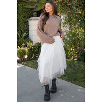 TULLE SKIRT WITH PEARL DETAIL