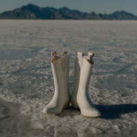 All Weather Rubber Cowboy Boots- White