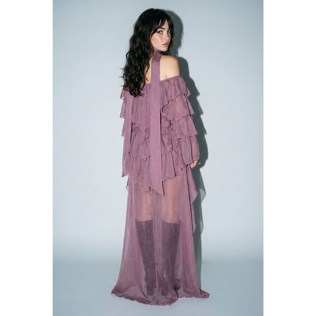Tiered Ruffle High-Low Dress