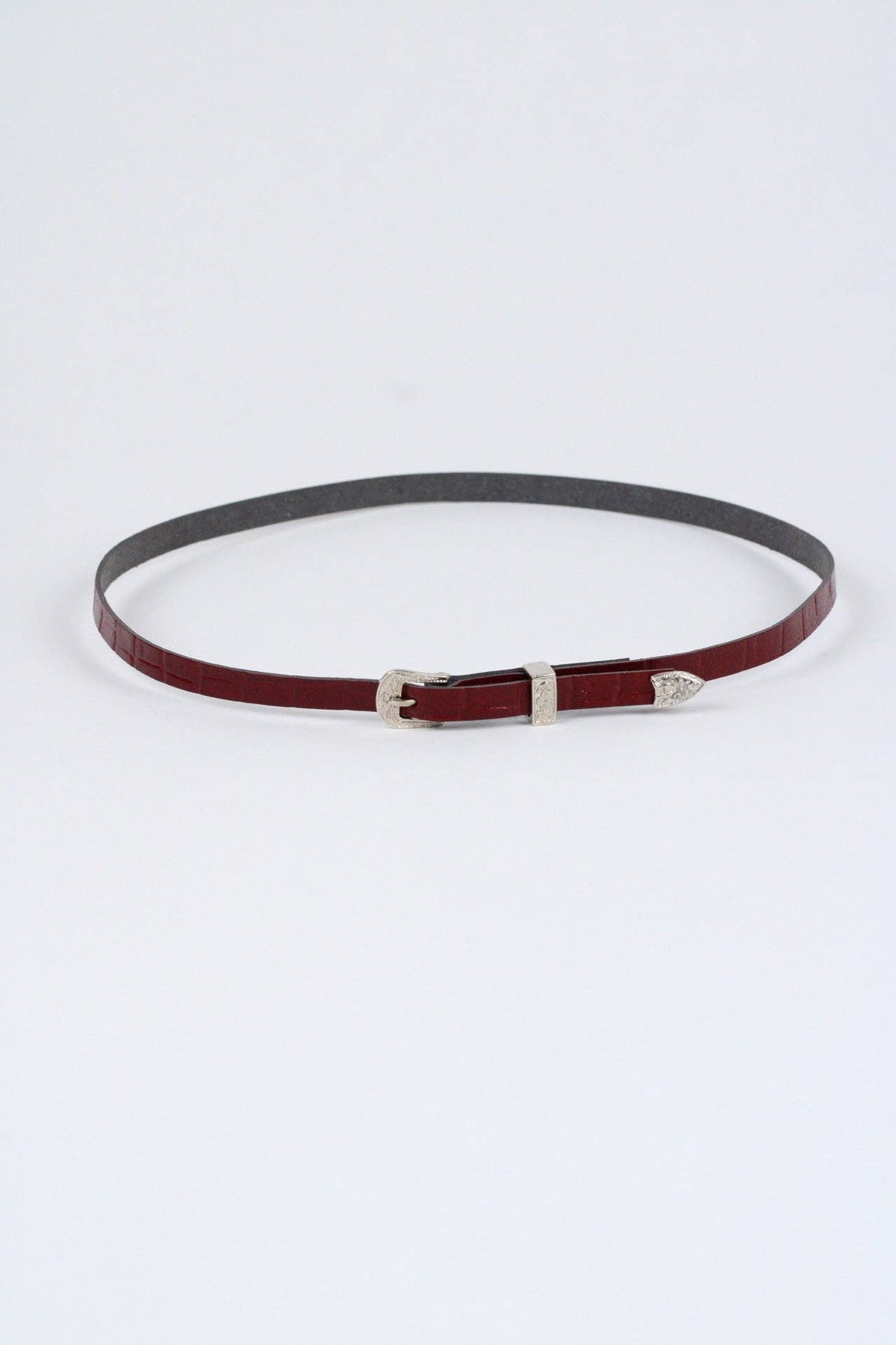 Crocodile Print Leather Hat Band w/ Buckle