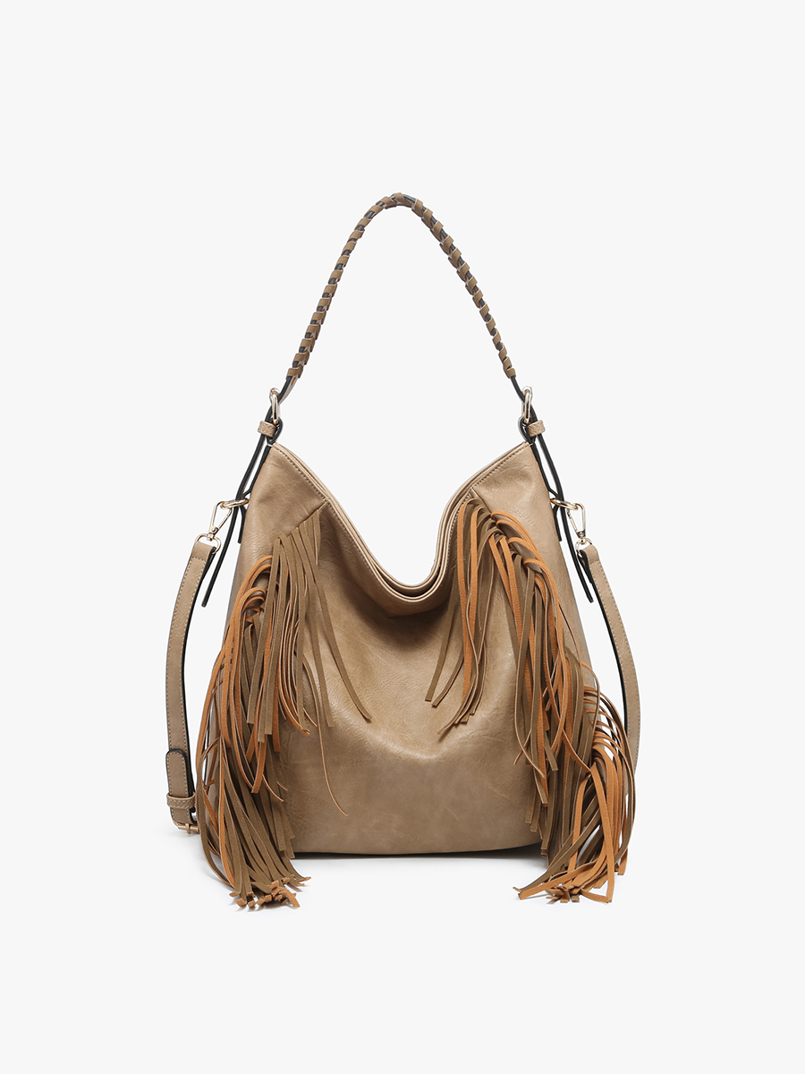 Fringe Detail Hobo Bag