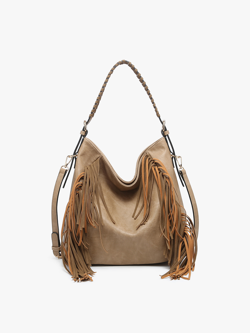 Fringe Detail Hobo Bag