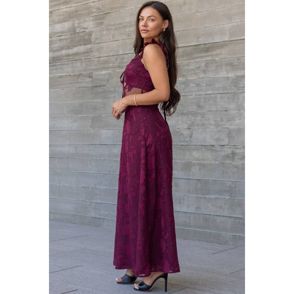 RUMI BURNOUT CHIFFON DRESS
