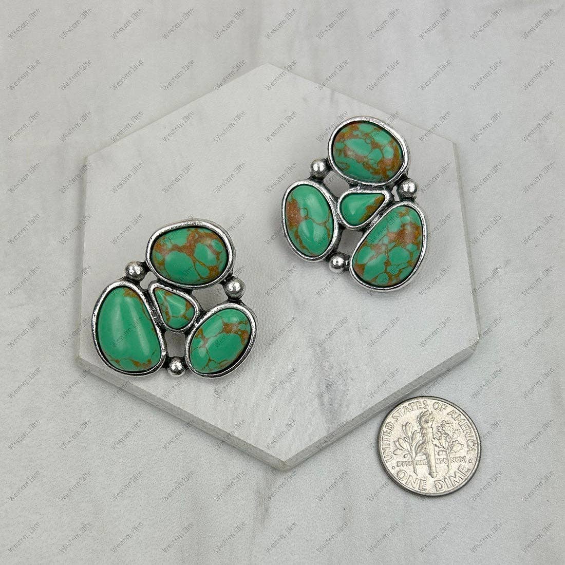 Green Turquoise Stone Earrings