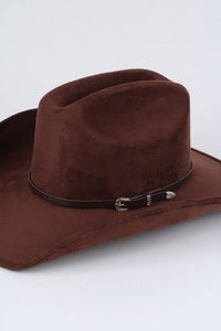 Crocodile Print Leather Hat Band w/ Buckle