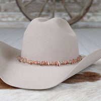 Peach Tumbled Stone Hat Band