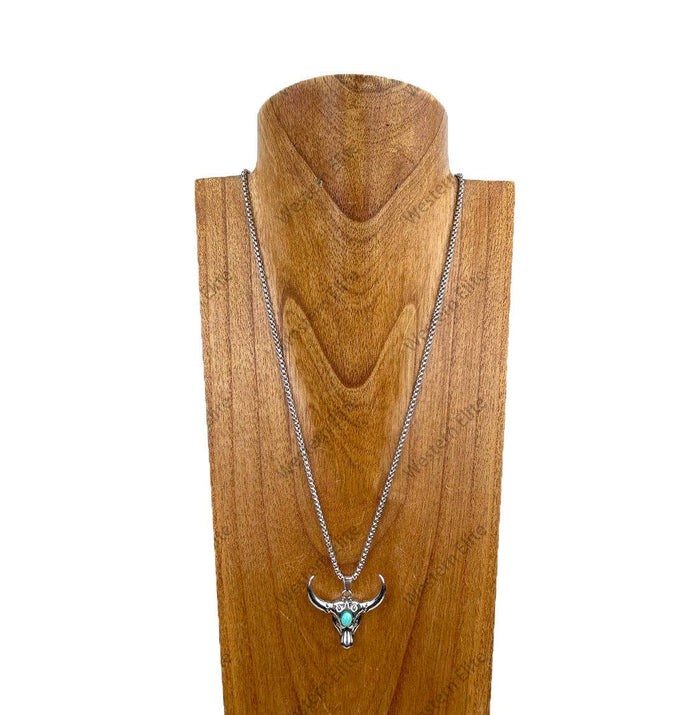 Long Horn Pendant Necklace