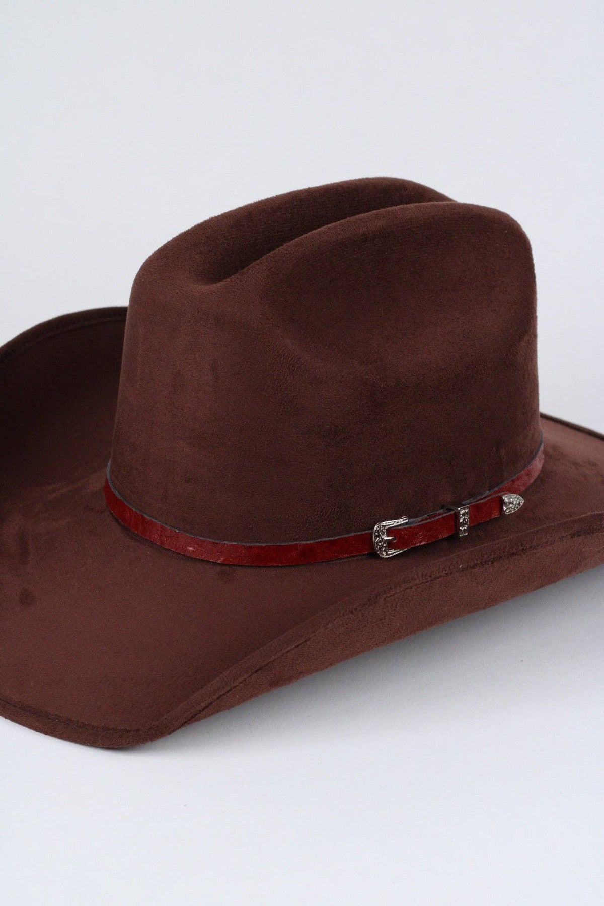 *Ostrich Print Leather Hat Band w/ Buckle