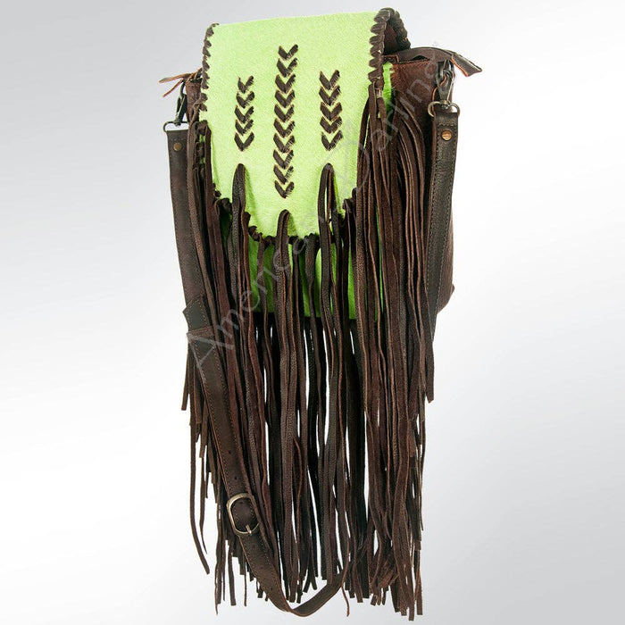 Green Hair-On Genuine Western Leather Women Bag