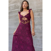 RUMI BURNOUT CHIFFON DRESS