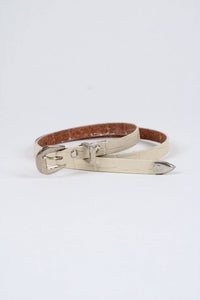 *Crocodile Print Leather Hat Band w/ Buckle Raw