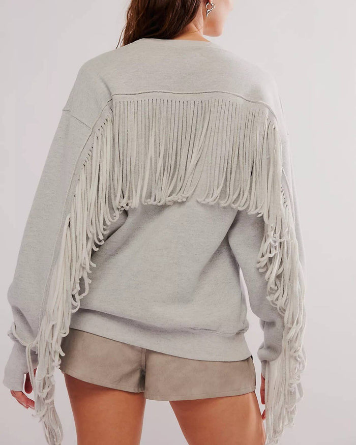 Western Fringe Pullover Sweatshirt