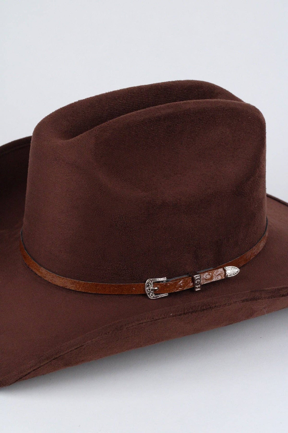 *Ostrich Print Leather Hat Band w/ Buckle