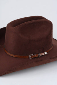 *Ostrich Print Leather Hat Band w/ Buckle