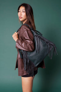 Fringe Detail Hobo Bag