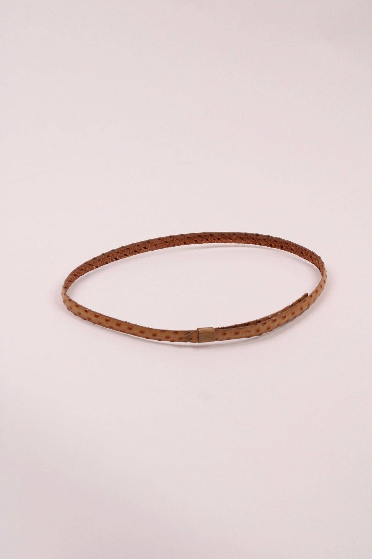 Leather Ostrich Hat Band  / Nude