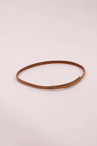 Leather Ostrich Hat Band  / Nude