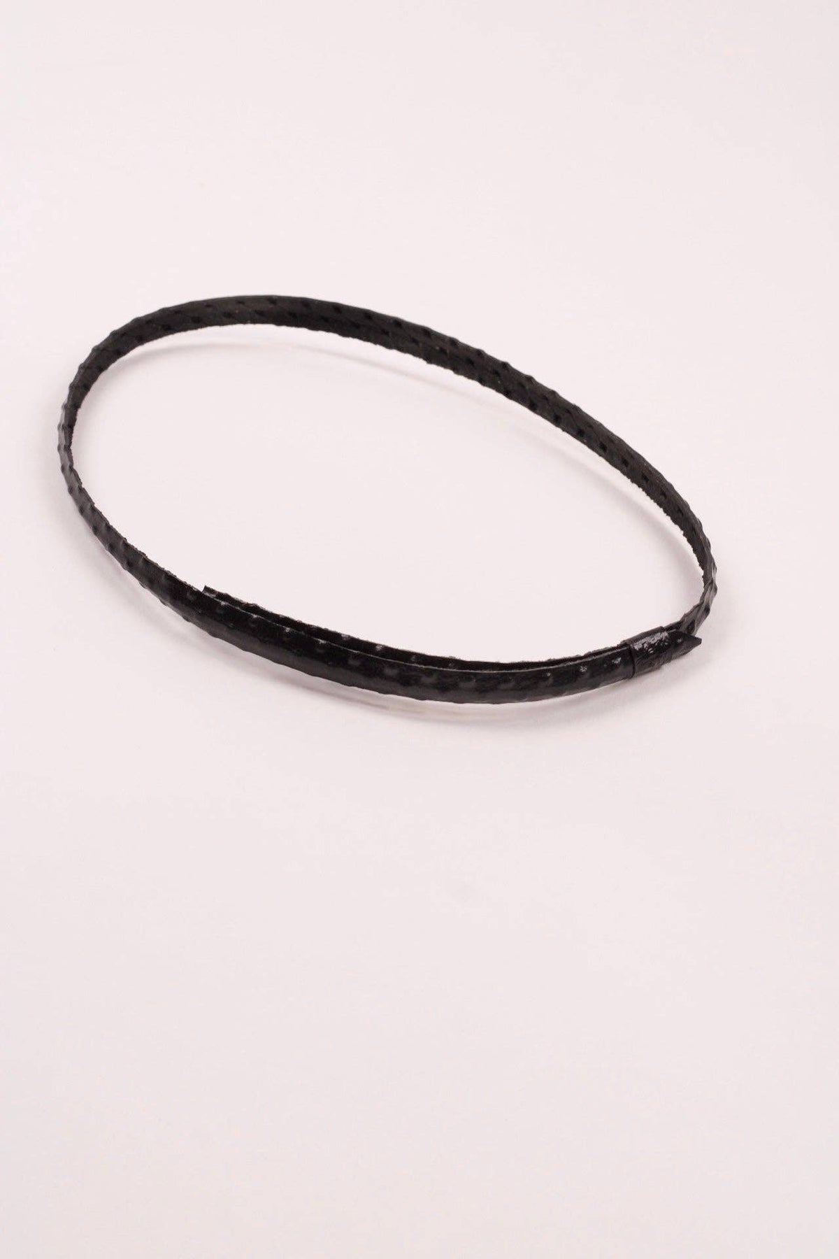 Leather Ostrich Hat Band  / Black