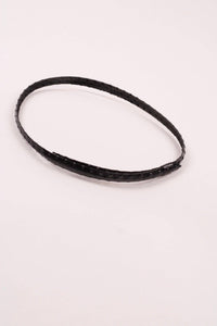 Leather Ostrich Hat Band  / Black
