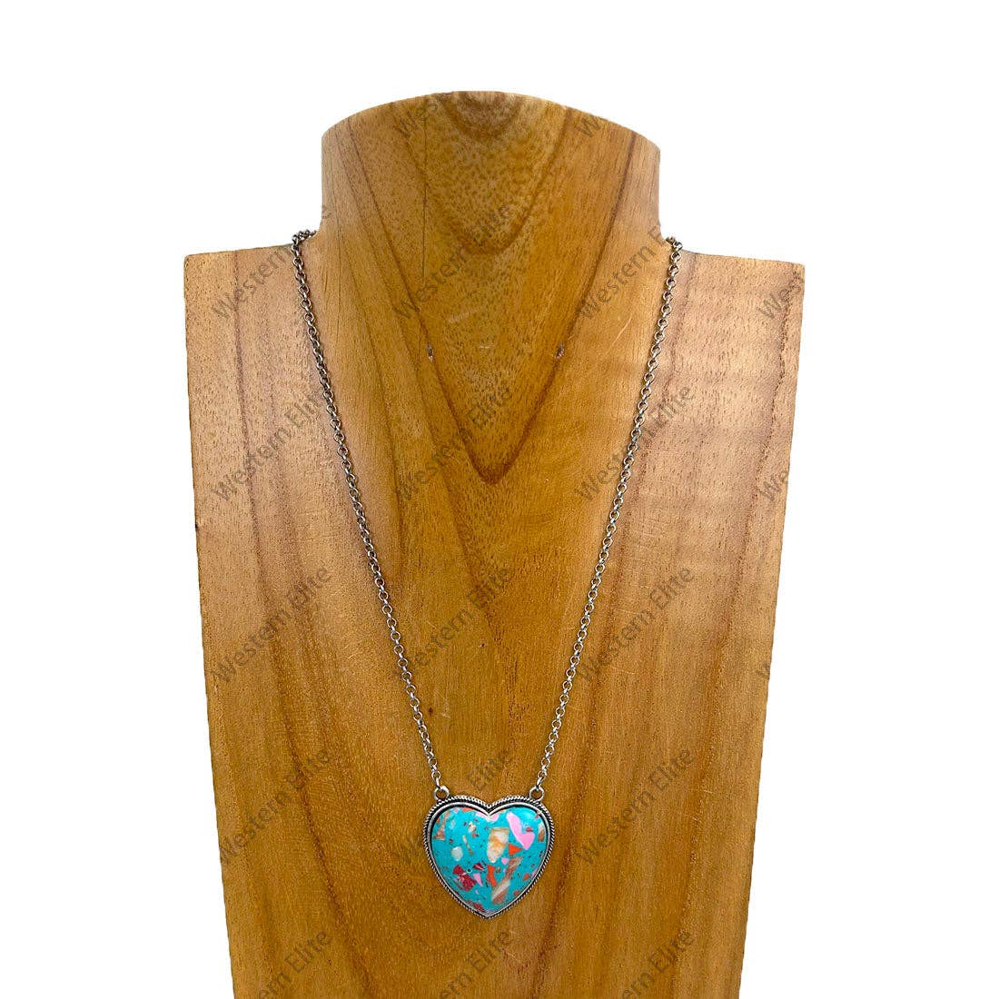 Turquoise Stone Heart Necklace