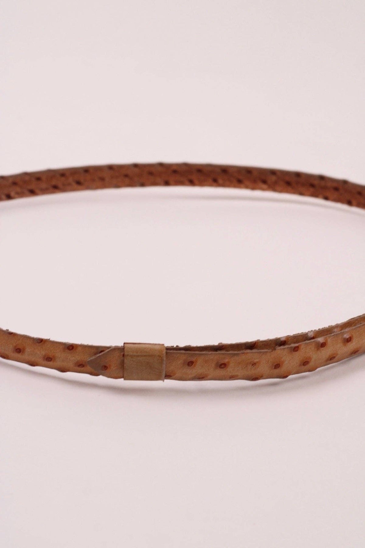 Leather Ostrich Hat Band  / Nude