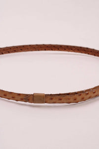 Leather Ostrich Hat Band  / Nude
