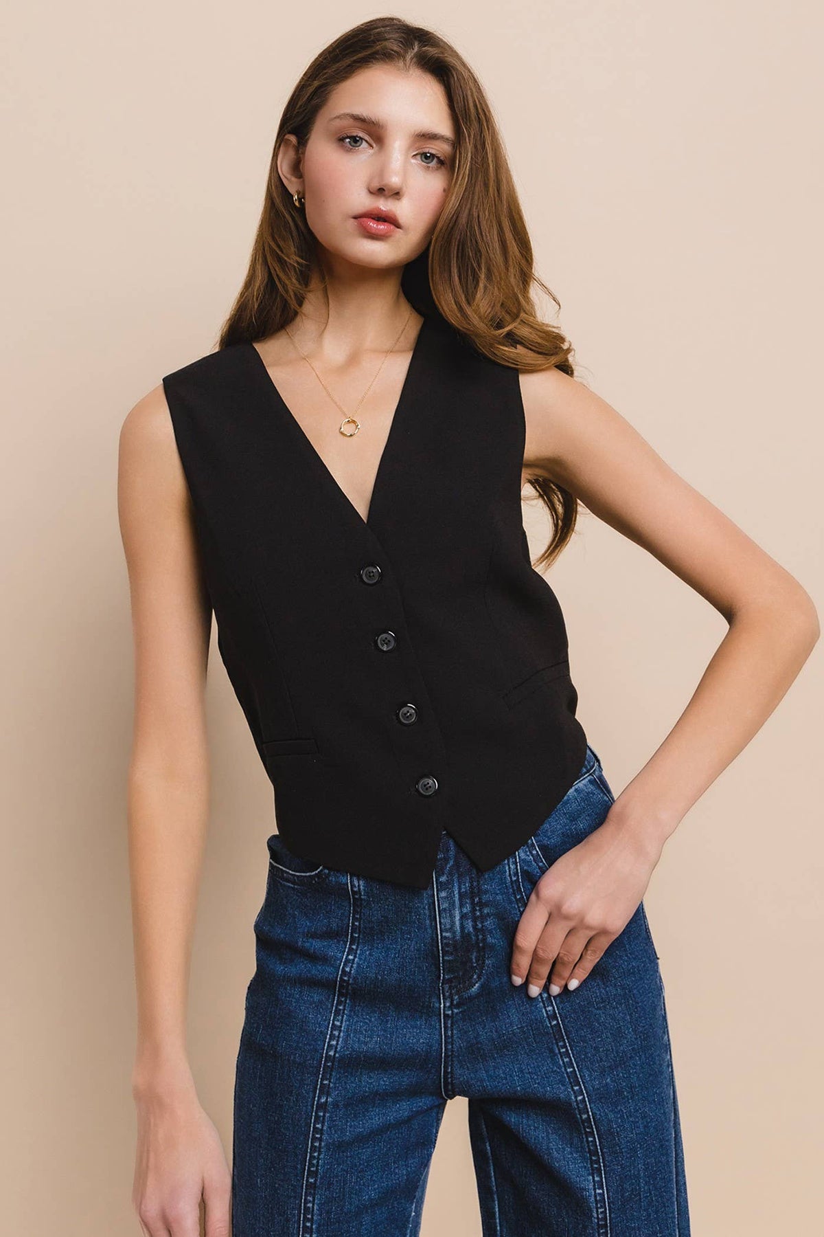 CRISS CROSS BACK TAILORED VEST