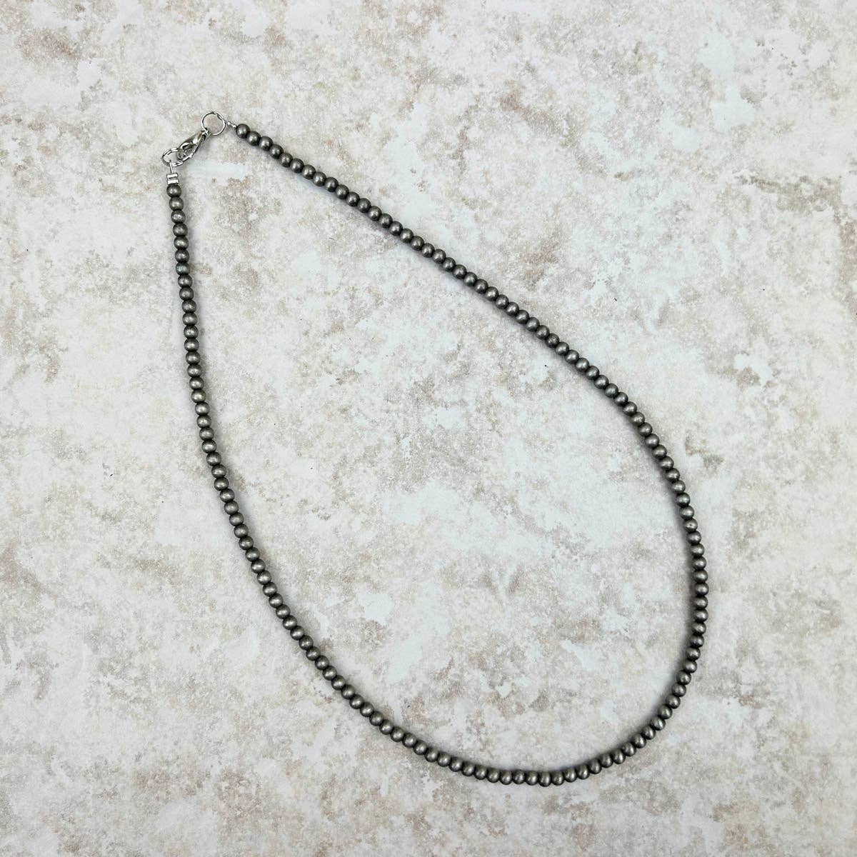 18 Inches 4mm Navajo Pearl Bead Necklace