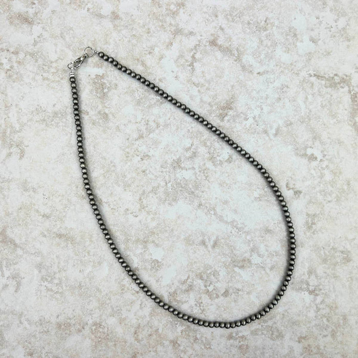 18 Inches 4mm Navajo Pearl Bead Necklace