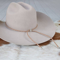 Tan Braided Leather Hat Band