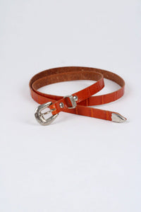 *Crocodile Print Leather Hat Band w/ Buckle Raw