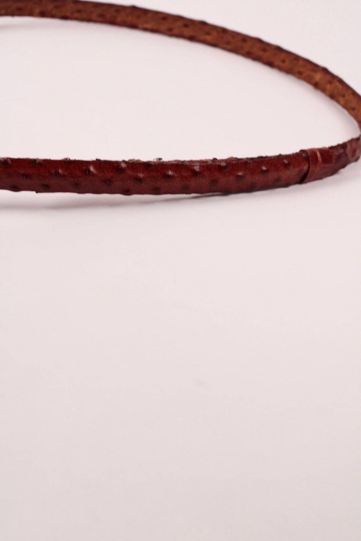 Leather Ostrich Hat Band  / Falu Red