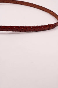 Leather Ostrich Hat Band  / Falu Red