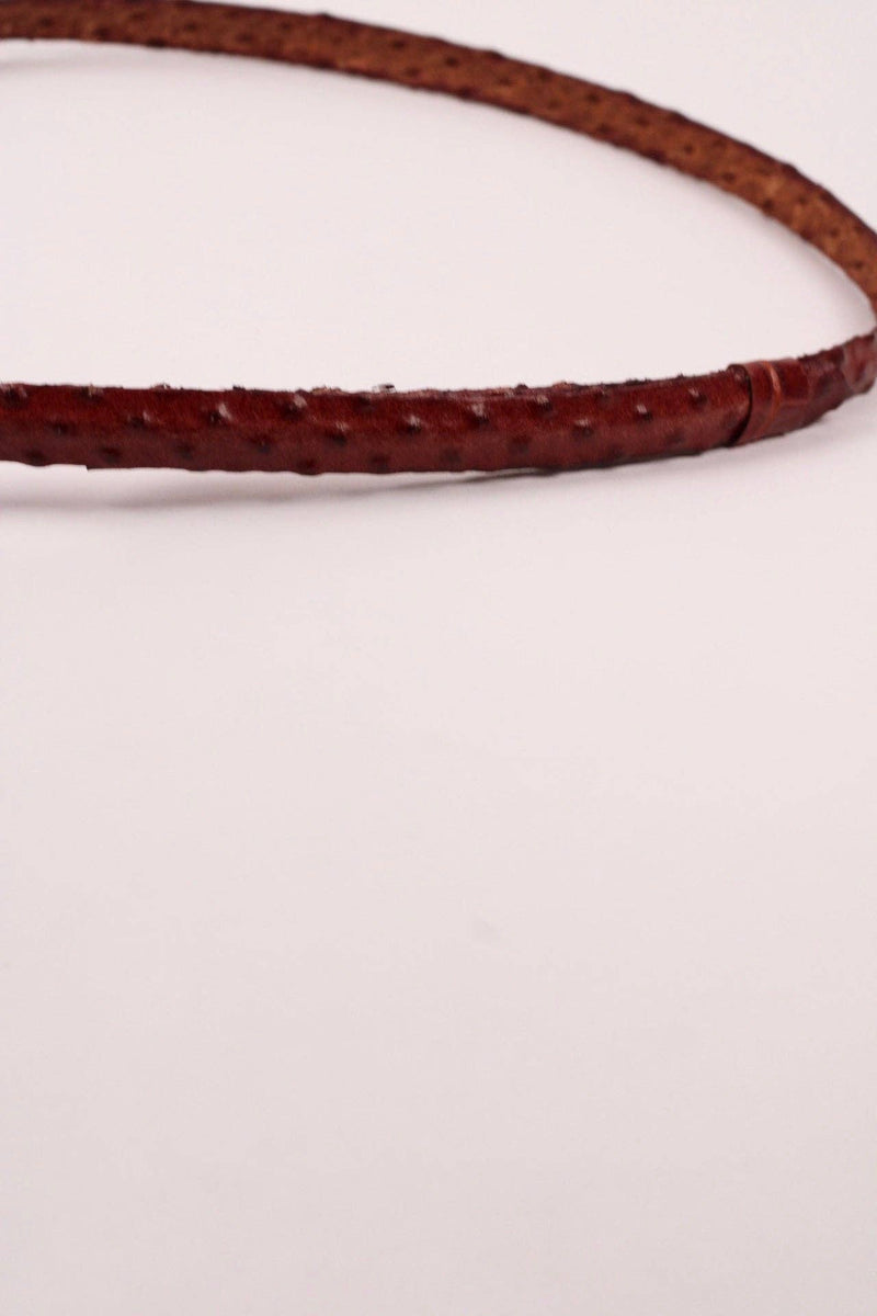 Leather Ostrich Hat Band  / Falu Red