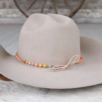 Chunky Orange Stone Hat Band - Terracotta