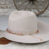 Peach Tumbled Stone Hat Band