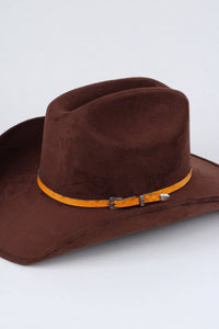 *Ostrich Print Leather Hat Band w/ Buckle