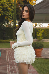 FRILLI Tulle Tiered Floral Polka Dot Lace Bloomer Shorts