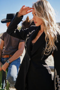 Western Embroidered Tunic Blazer