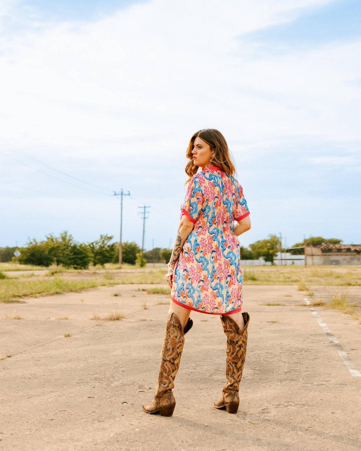 PEACH MULTI -LAI BUTTON UP MINI