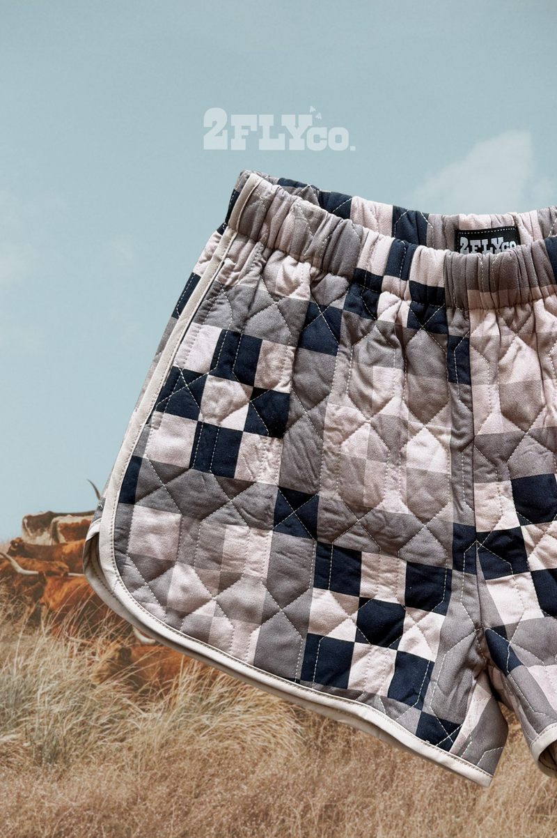 Quilted Track Shorts
