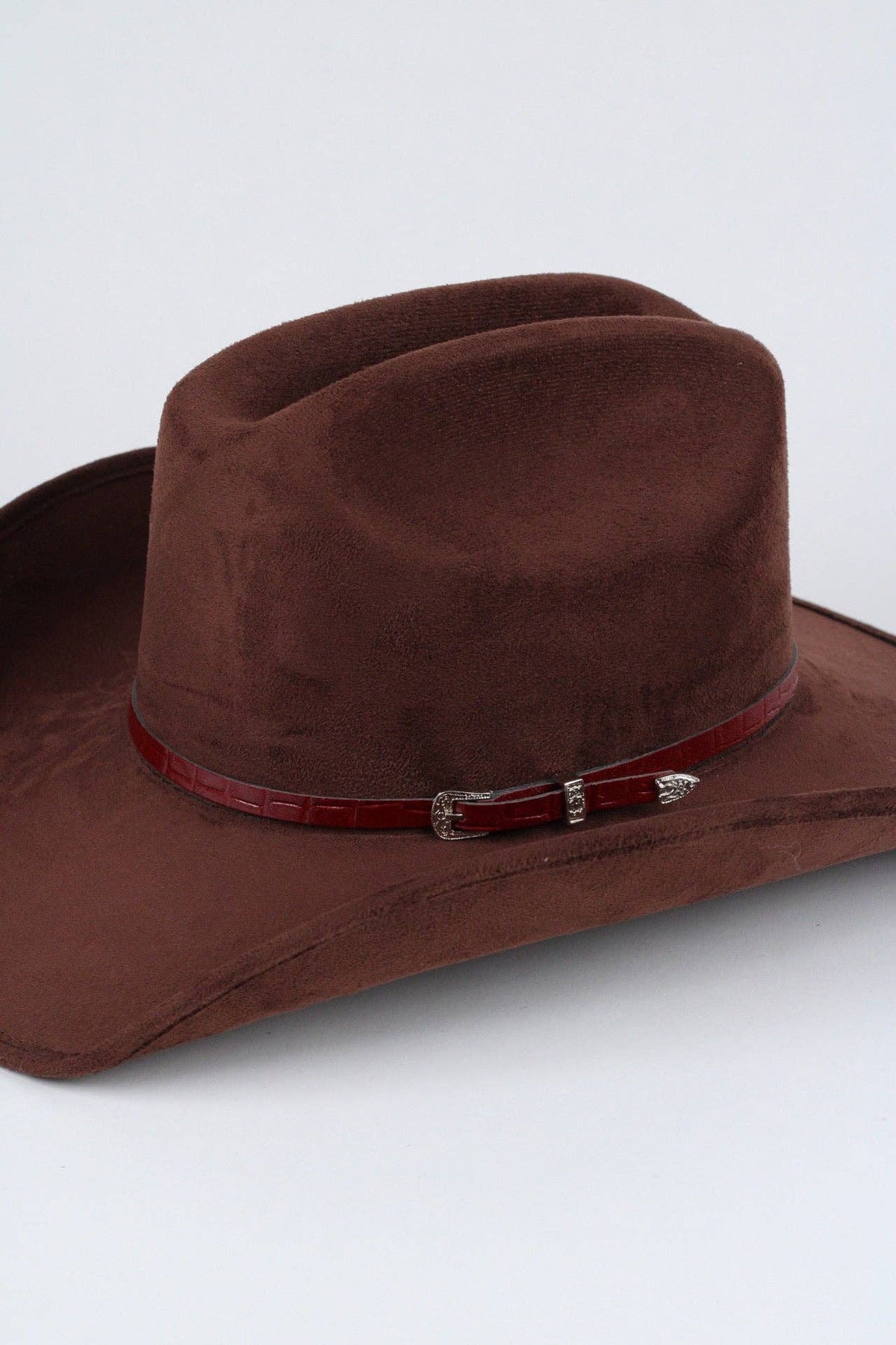 Crocodile Print Leather Hat Band w/ Buckle