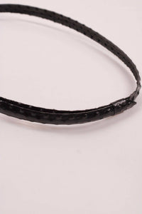 Leather Ostrich Hat Band  / Black