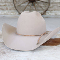 Tan Braided Leather Hat Band