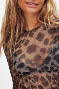 Leopard Sheer Mesh Top