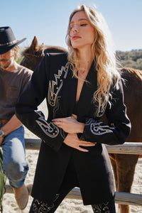 Western Embroidered Tunic Blazer
