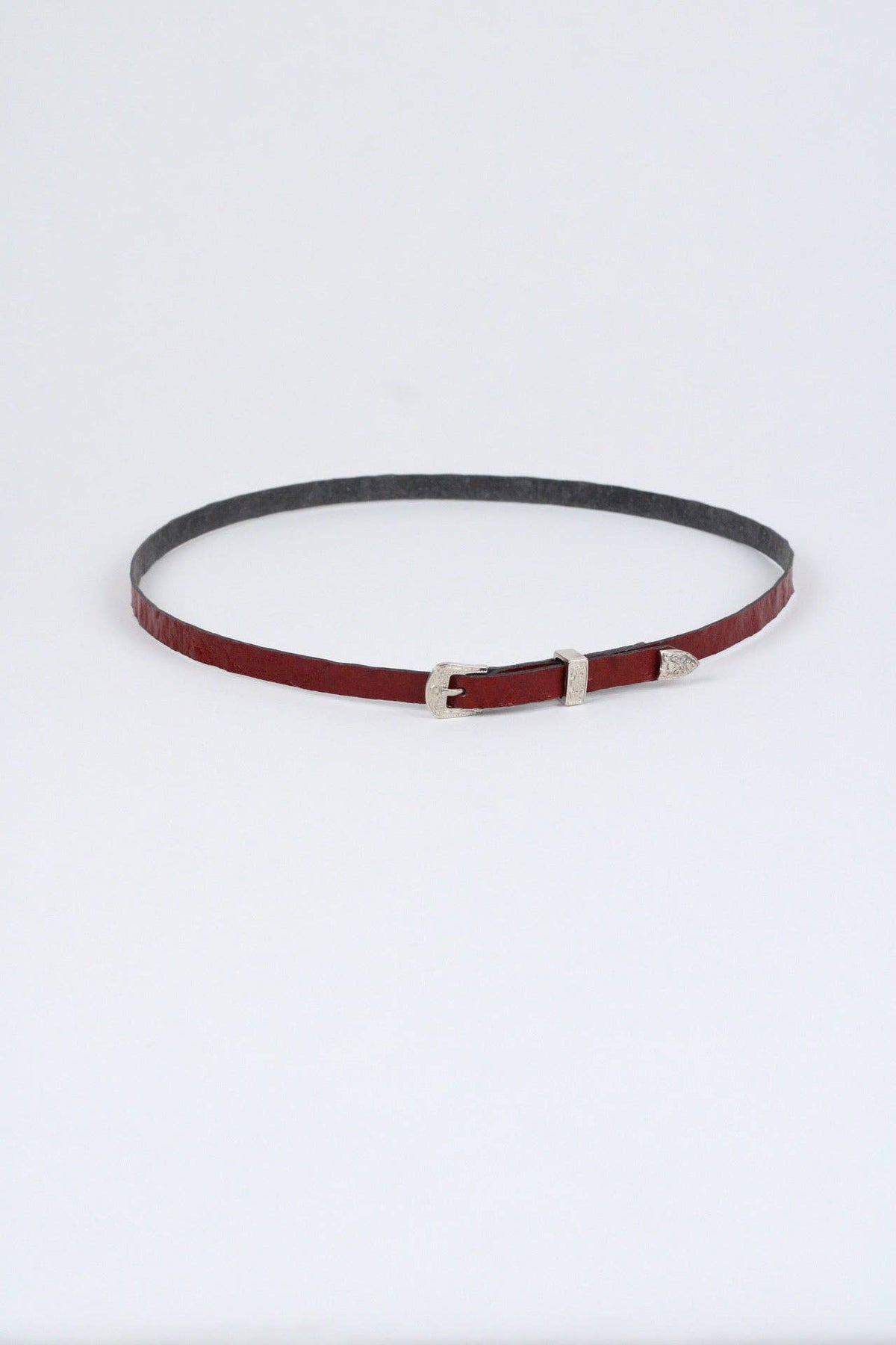 *Ostrich Print Leather Hat Band w/ Buckle