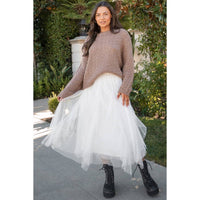 TULLE SKIRT WITH PEARL DETAIL