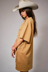 Studded Western T-Shirt Dress