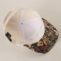 Daisy Bloom Embroidered Cotton Camo Baseball Cap